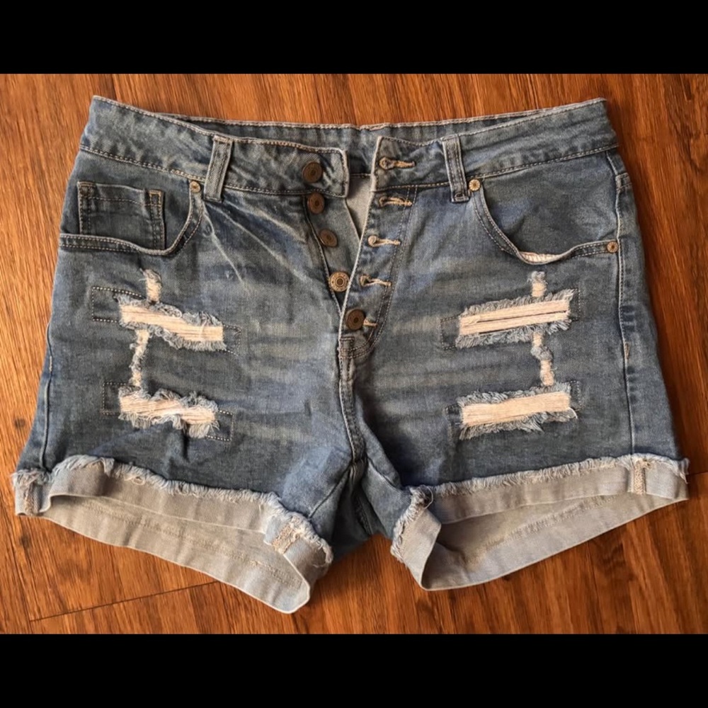 Distressed Denim Women Shorts